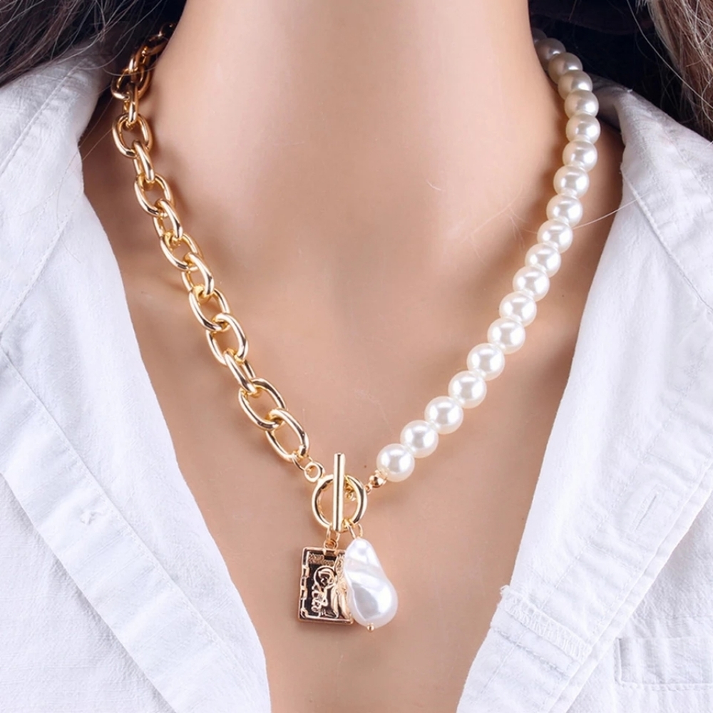 🍒 Pearl Chain Lasso Necklace